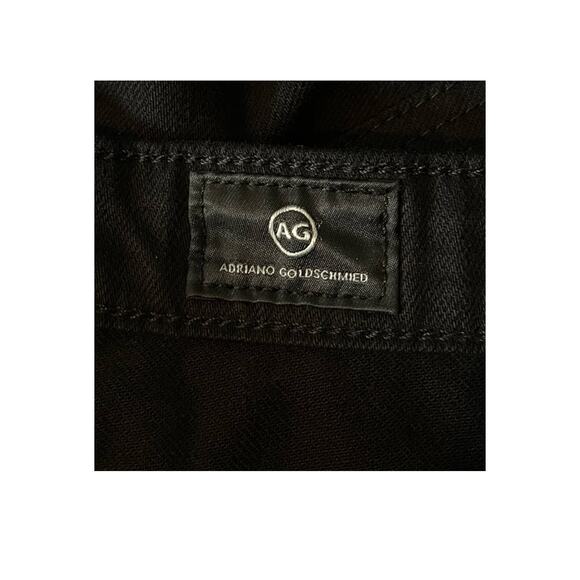AG Adriano Goldschmied Jeans Isabelle Straight cropped studded trim black 25 - Picture 4 of 5